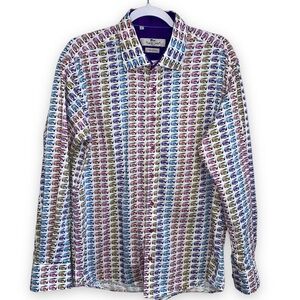 Claudio Lugli Italy - Cotton VW Van Print Dress Shirt - Size XL
